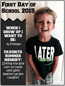 First Day of School 2015